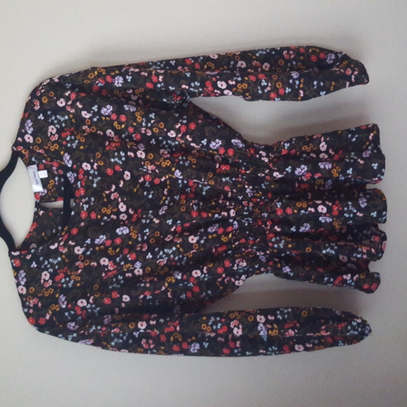 Stella Tweed Tops - Stella Tweed Long Sleeve Floral Peplum Top, M